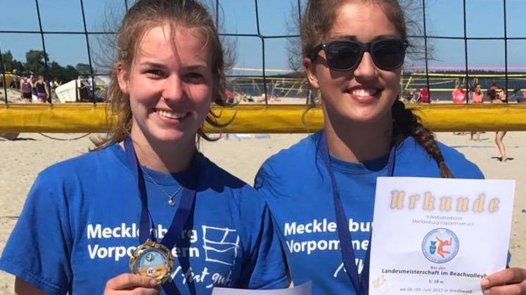 Leonie Dieckemann (l.) und Anna-Lena Vogel waren als MV-Landesmeister für die deutschen Titelkämpfe qualifiziert Leonie Dieckemann (l.) und Anna-Lena Vogel waren als MV-Landesmeister für die deutschen Titelkämpfe qualifiziert