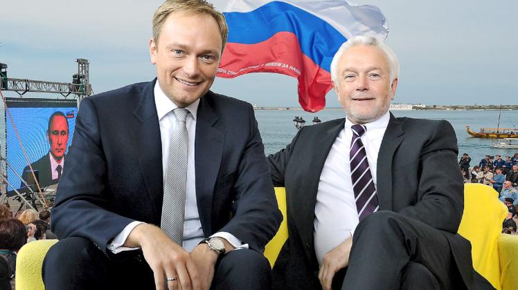 Stärken Putin im Krim-Konflikt den Rücken: Christian Lindner und Wolfgang Kubicki.