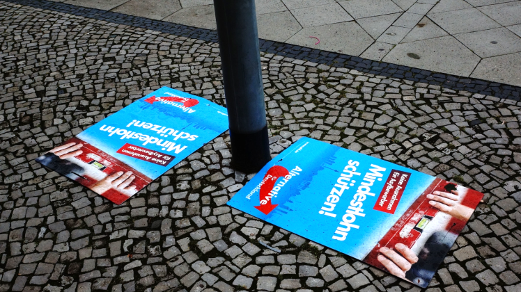 Hohe Verluste ihrer Wahlplakate verzeichnet die AfD auch in der Prignitz, wie hier in Wittenberge.  