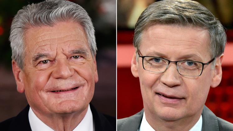 Die Bildkombo zeigt den früheren Bundespräsidenten Joachim Gauck (l) und Fernsehmoderator Günther Jauch.