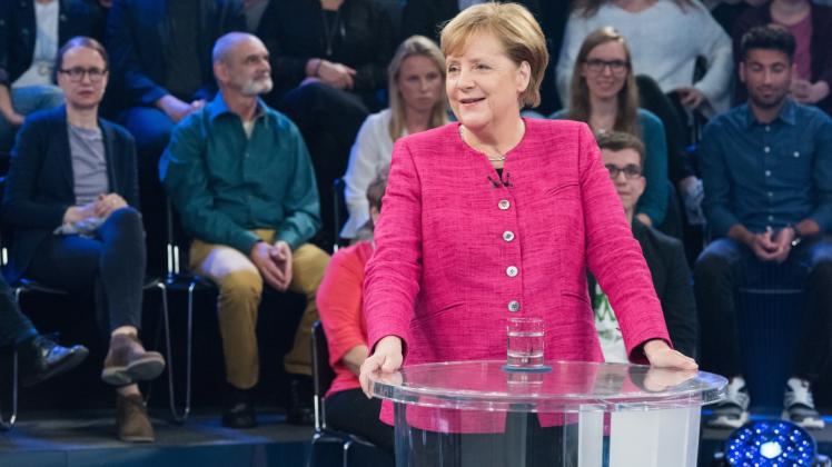 Sendung „Klartext“: Angela Merkel vorgestern im Berliner Fernsehstudio  