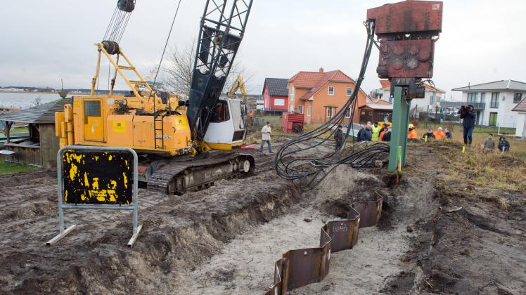 Auf der Insel Usedom wird eine neue Anlage zum Schutz vor Hochwasser gebaut. 