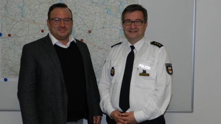 Dirk Friedriszik (SPD) besuchte Polizeidirektor Ingo Renk. 
