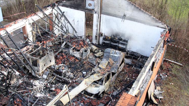 Das Gerätehaus der Feuerwehr Kronshagen wurde durch den Brand am 22. Februar vollständig zerstört.