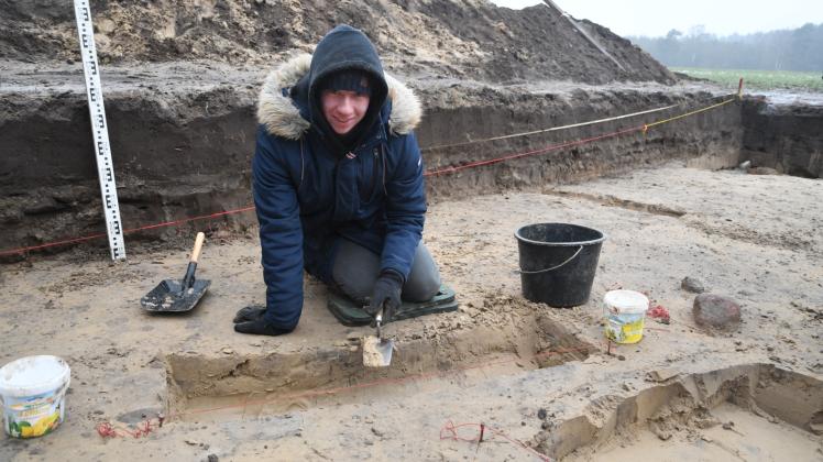 Kalt, aber eine spannende Arbeit, ein spannender Ort: Student Frederik Müller möchte im Sommer wieder an der Grabung teilnehmen.
