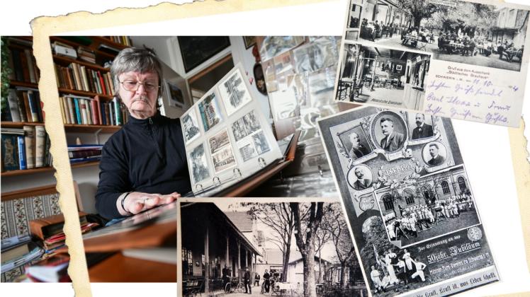 Gut sortiert: Seine mehr als 3000 Schweriner Postkarten bewahrt Klaus Rosin in Dutzenden von Alben auf.  