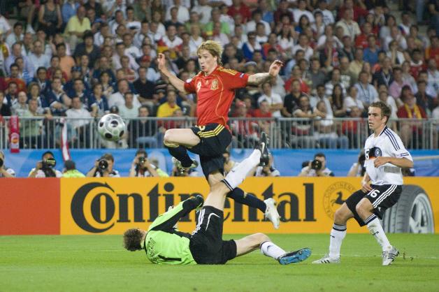 Sein vielleicht wichtigstes Tor schießt Fernando Torres ausgerechnet im EM-Finale 2008 gegen Deutschland beim 1:0-Sieg der Spanier. 