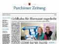 Die Parchimer Zeitung berichtete am 24. April über die Finanzierungslücke fürs ZiP-Büro.