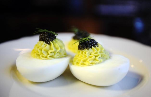 November 23 2012 Minneapolis Mn U S Deviled eggs with dill and caviar from Nightingale resta
