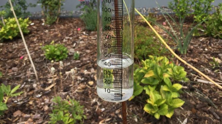 In Bützow fielen am Sonntag 36  Liter Wasser je Quadratmeter. 