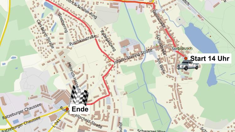 Die Route Grafik: Stepmap, 123map, OpenStreetMap, ODbL 1.0 