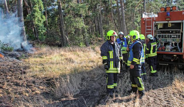 Die Feuerwehren bekämpften das Feuer zunächst auch im Wald – bis die erste Munition explodierte.