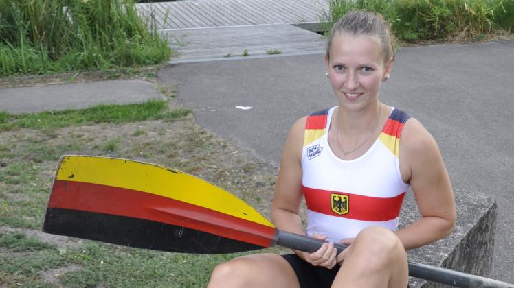 Erstmals im Einteiler des Deutschen Ruderverbandes: Paula Stolzmann fiebert den U23-Europameisterschaften im weißrussischen Brest entgegen.  