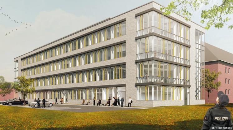 So soll es im Herbst 2020 aussehen: Das hochmoderne Laborgebäude der Kriminaltechnik umfasst 160 Räume.  PBR/GMSH 