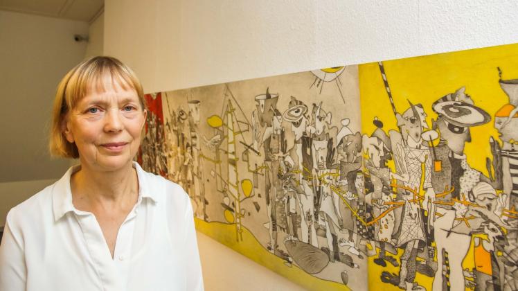 Bis zum 13. Oktober ist die Ausstellung von Gerlinde Creutzburg – hier mit ihrem interaktiven Werk „First“ – zu sehen. 