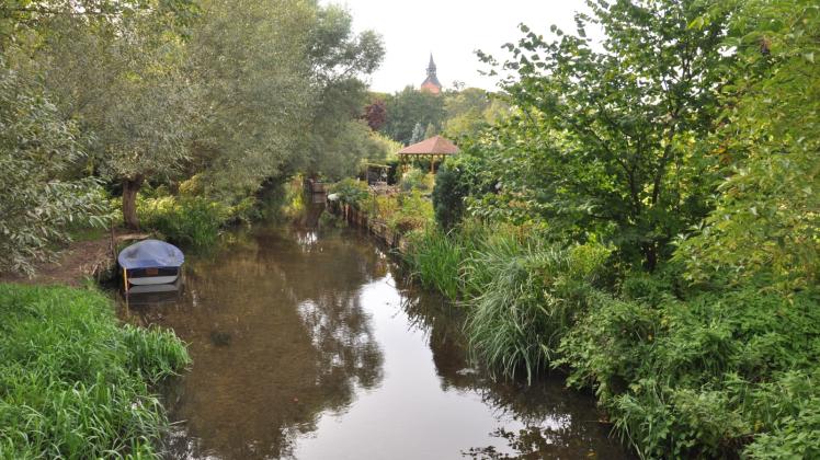 Idylle am Widdingsbach in Sternberg: Entlang des Gewässers, das sich unter verschiedenen Namen durch die Stadt zieht, gibt es viele Kleingärten.