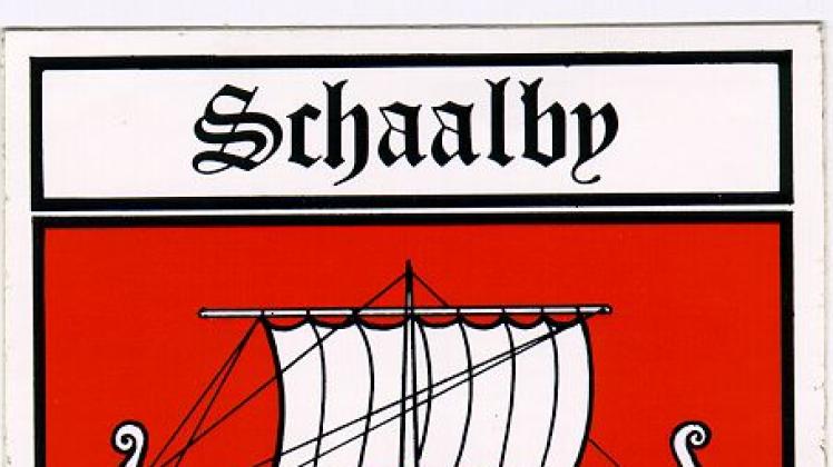 Das Wappen der Gemeinde Schaalby.