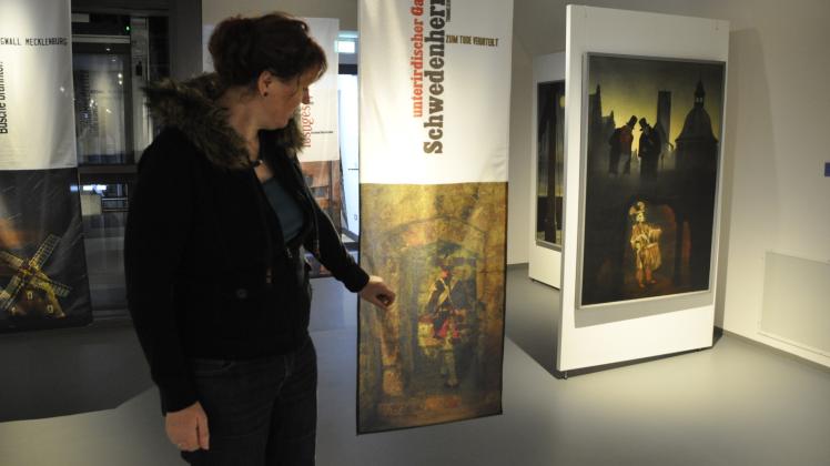 Die Sagenfigur Trommelschläger als Foto und Malerei zeigt Corinna Schubert. 