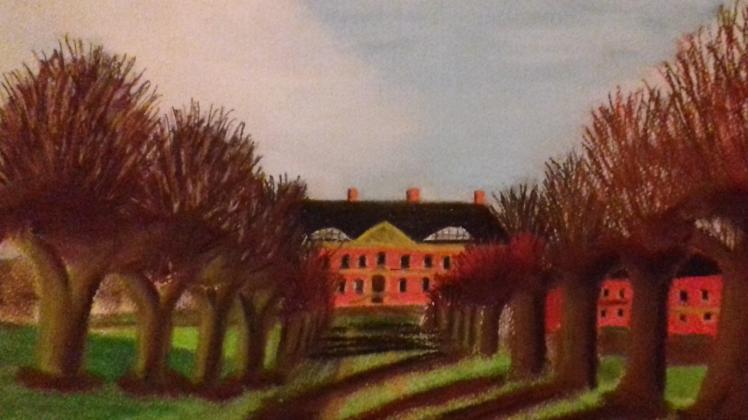 In der Sonderausstellung im Kreisagrarmuseum zu sehen ist auch das Bild „Schloss Bothmer“ von Evelyn Untrieser.