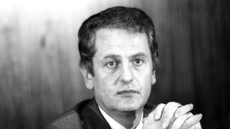 Der schleswig-holsteinische Ministerpräsident Uwe Barschel 1987.