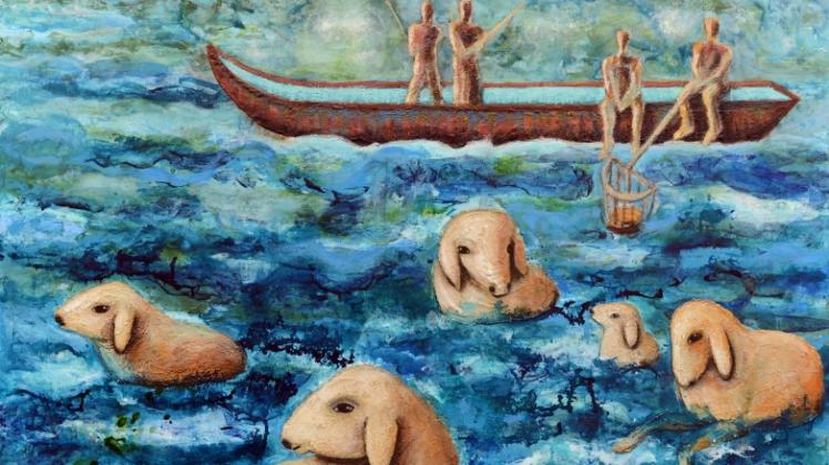 Schafe im Meer“ heißt dieses Werk von Barbara Koch. 