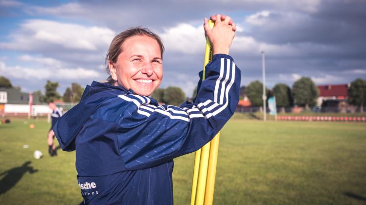 Freut sich auf ihre neue Aufgabe: Catrin Krehl ist nun Co-Trainerin von Chefcoach Helge Marquardt bei der Bützower Verbandsliga-Elf. 
