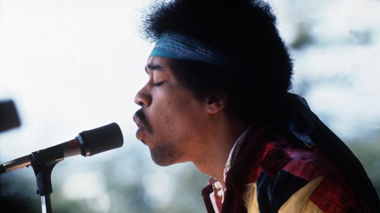 Hendrix bei seinem Auftritt auf Fehmarn.