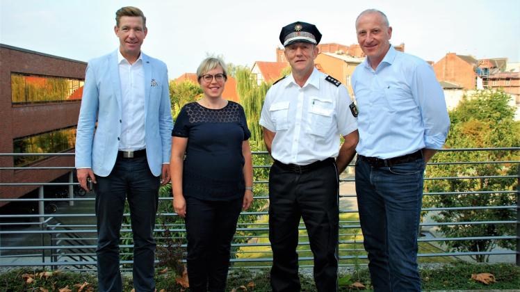 Entwickeln Maßnahmen für sicheres Radfahren: Frank Schmidt (v.r.), Waldemar Skrocki , Anja Pinnau und Christian Brade.  