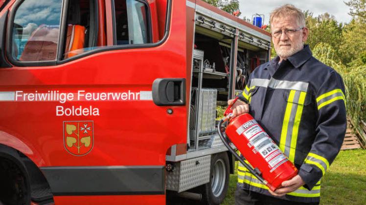 Feiert am Sonnabend mit Kameraden der Gemeinde das 60-jährige Bestehen der Wehr: Sven Krüger, Wehrführer der Feuerwehr in Boldela. 