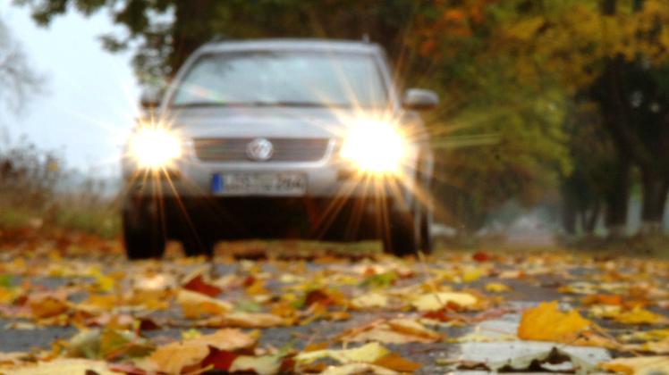 Rutschige Straßen und blendender Gegenverkehr werden im Herbst erhöhen die Gefahr.