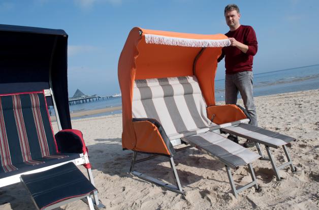 Faltstrandkorb auf der Insel Usedom Faltstrandkorb auf der Insel Usedom