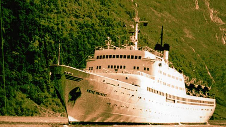 Das Urlauberschiff „Fritz Heckert“ im Geirangerfjord/Norwegen