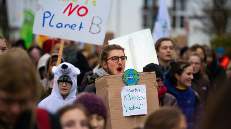 November 2019: Klimaschutz geht alle an, sagen Schweriner Kinder und Jugendliche bei den „Fridays for Future“-Demonstrationen. Viele Stadtpolitiker wollen sie ausgrenzen. 