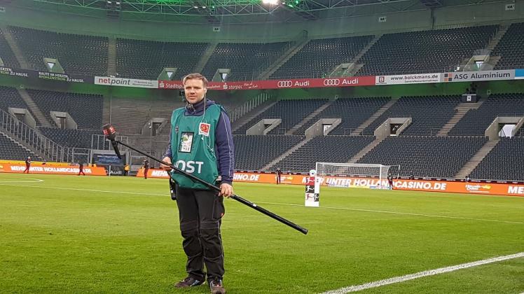 Marco Michelis war Teilnehmer am ersten Geisterspiel in der Geschichte der Fußball-Bundesliga. Am 11. März spielten Borussia Mönchengladbach und der 1. FC Köln im Borussia-Park vor leeren Rängen.  Fotos: privat (2) 