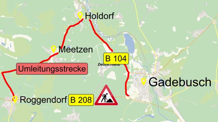 Von Montag an wird die Fahrbahndecke der B 208 zwischen Gadebusch und Roggendorf erneuert. 