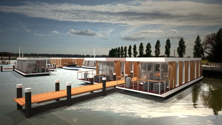 Das Holmer Unternehmen Preuss Messe möchte den Schulauer Hafen mit bis zu zehn Hausbooten beleben.