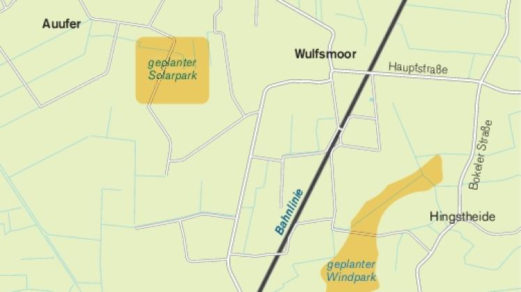 Hohe Belastung: Durch Wulfsmoor führt die Bahnlinie Hamburg – Kiel, ein Zubringer der geplanten A20 soll ganz in der Nähe entstehen, ein Windpark ist im Gespräch – und jetzt wird ein Solarpark geplant. 