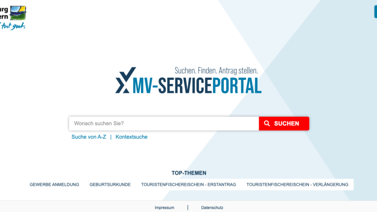 Screenshot https://www.mv-serviceportal.de/