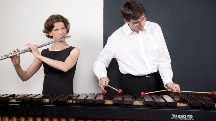Das Duo Mélange an Flöte und Marimba.
