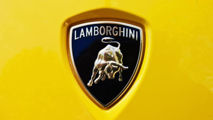 Das Emblem bzw Logo von Lamborghini italienische Nobel Sportmarke fuer schnelle Automobile ist