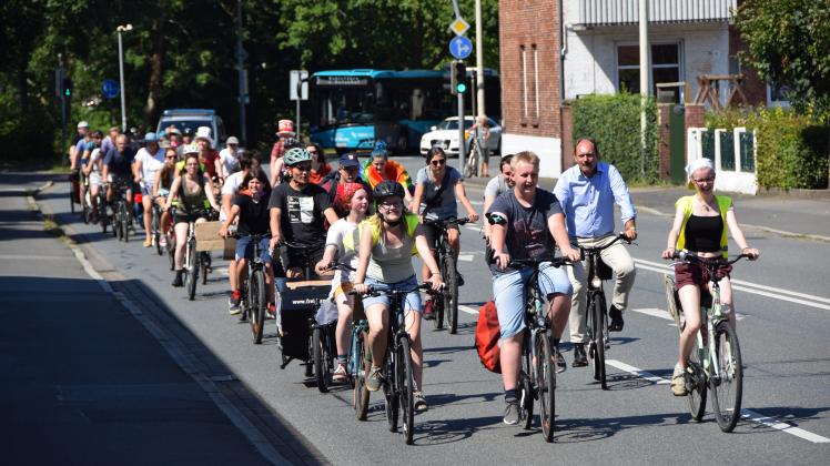 Die Fahrraddemo war die erste Aktion seit der Corona-Pandemie, zu der die Klimaaktivisten wieder auf die Straße gingen.