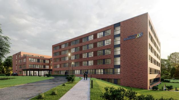 Visualisierung 2025: Der Entwurf des neuen Eingangsbereichs der Fachklinik Aukrug mit Büros und weiteren Therapieräumen. Visualisierung 2025: Der Entwurf des neuen Eingangsbereichs der Fachklinik Aukrug mit Büros und weiteren Therapieräumen.