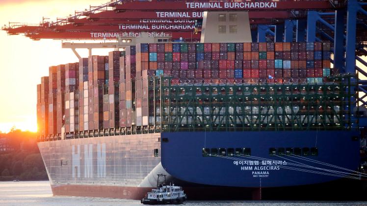 Die "HMM Algeciras" legte im Juni im Hamburger Hafen an. Mit einer Kapazität von 24.000 TEU ist der Riese das derzeit größte Containerschiff der Welt.