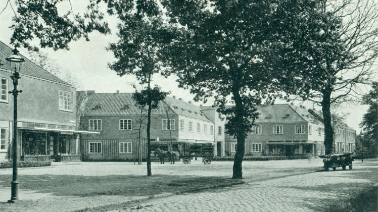 Osdorfer Weg Ecke Grotenkamp: Als Vorbild für die Steenkampsiedlung dienten englische Gartenstädte. 