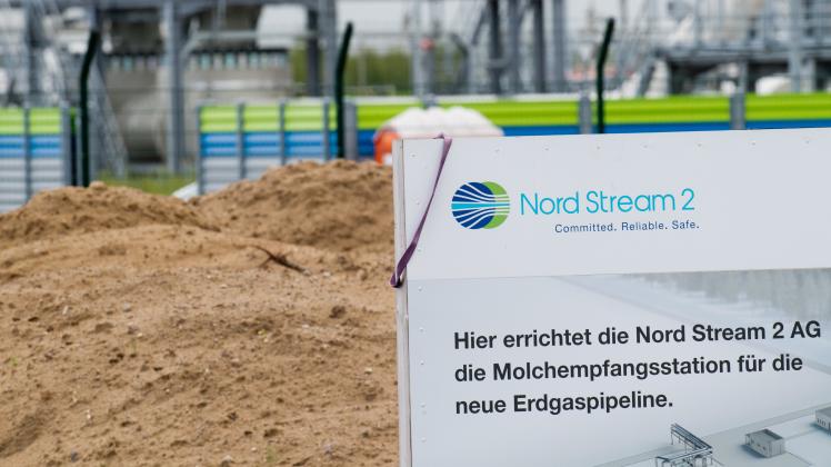 Baustelle der Empfangsstation der Ostseepipeline Nord Stream 2.