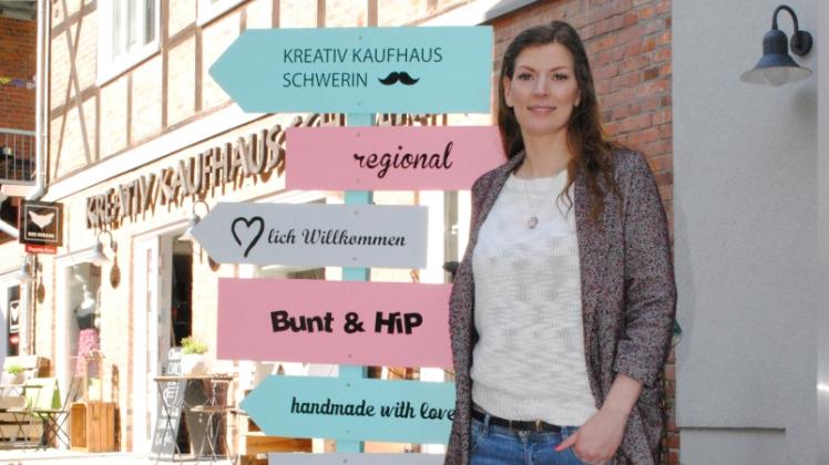 Unterstützt die Initiative in der Innenstadt und den  Schweriner Höfen: Luise Gronostays vom Kreativ Kaufhaus 