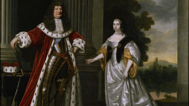 Gemälde von Pieter Nason: Doppelbildnis des Kurfürsten Friedrich Wilhelm von Brandenburg und der Kurfürstin Louise Henriette, Prinzessin von Oranien-Nassau, 1666. 