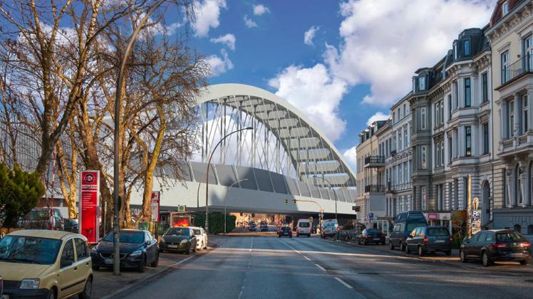 21 Meter hoch, 108 Meter lang: Entwurf der neuen Sternbrücke. 