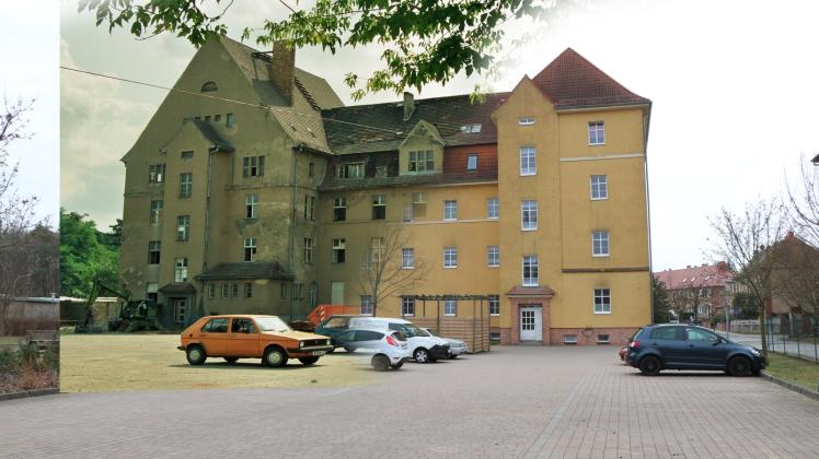 Aus alt mach neu: Die Fuchsbergkaserne in Jüterbog 1994 und heute. Fotos: Markus Hennen  