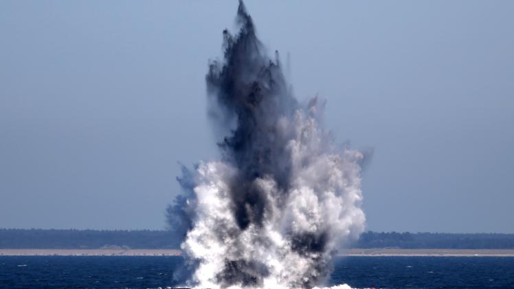 Wasserbomben in der Ostsee gesprengt